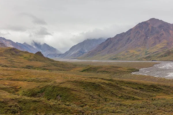 Живописный Пейзаж Денали Национальный Парк Аляска Осенью — стоковое фото