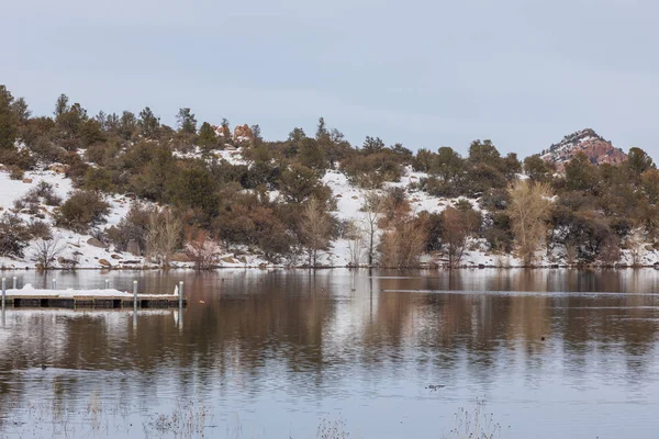 Scenic Winter Landscape Watson Lake Prescott Arizona — Stock Photo, Image