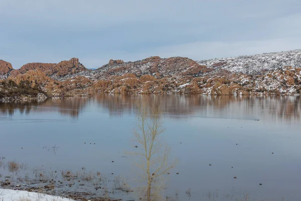 Scenic Winter Landscape Watson Lake Prescott Arizona — Stock Photo, Image
