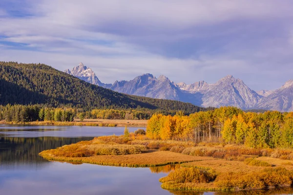 Eine Malerische Landschaft Der Tetonen Herbst — Stockfoto