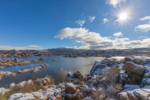 Paesaggio Panoramico Watson Lake Prescott Arizona Inverno — Foto Stock