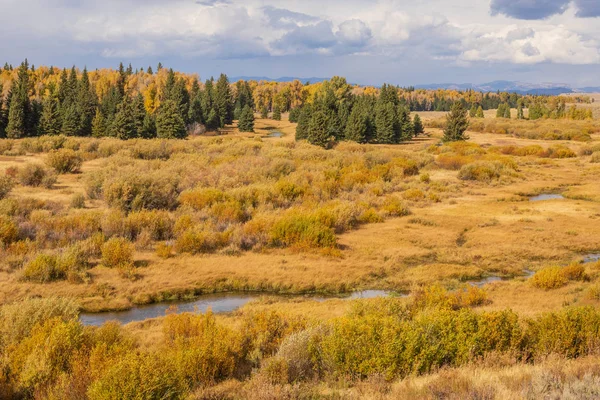 Een Schilderachtig Herfstlandschap Tetons Van Wyoming — Stockfoto