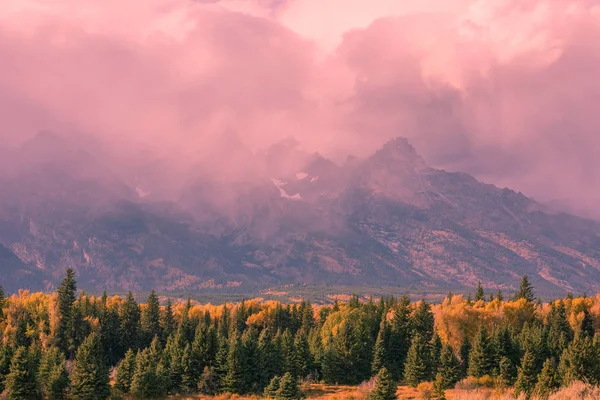 Robust Natursköna Teton Bergen Wyoming Höst — Stockfoto