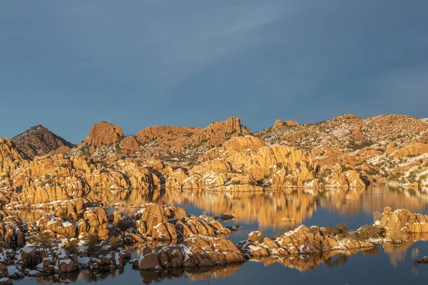 Det Natursköna Landskapet Watson Lake Prescott Arizona Vintern — Stockfoto