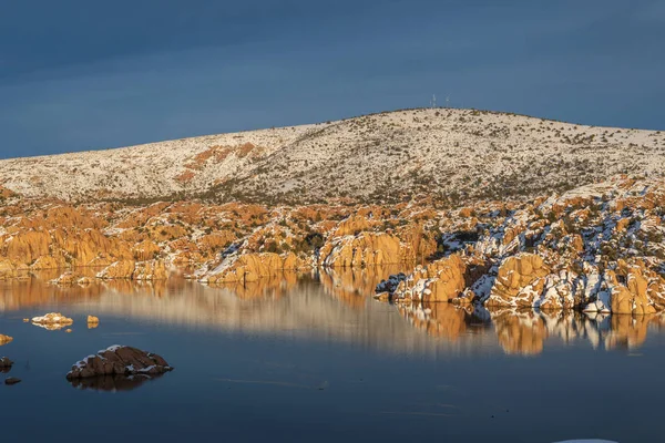 Мальовничий Пейзаж Ватсон Озеро Прескотт Арізона Взимку — стокове фото