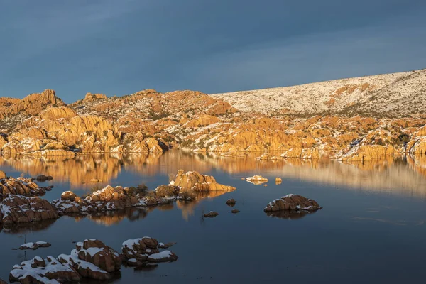 Мальовничий Пейзаж Ватсон Озеро Прескотт Арізона Взимку — стокове фото