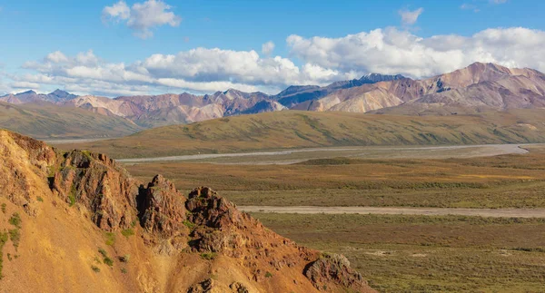 Die Malerische Landschaft Des Denali Nationalparks Alaska Frühherbst — Stockfoto