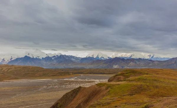 Мальовничий Краєвид Аляски Denali National Park Початку Осені — стокове фото