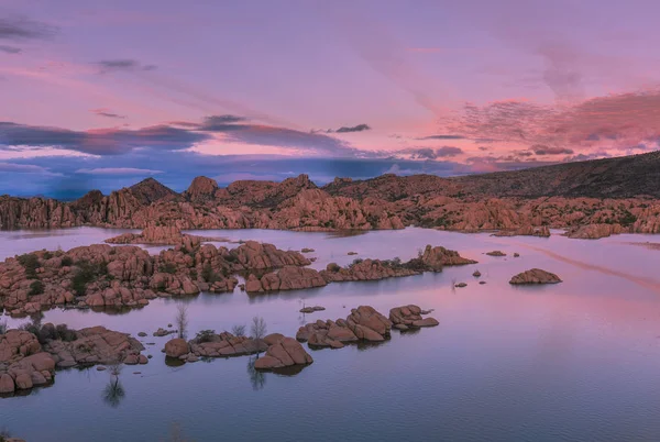 Gün Batımında Watson Gölü Prescott Arizona Doğal Manzara — Stok fotoğraf