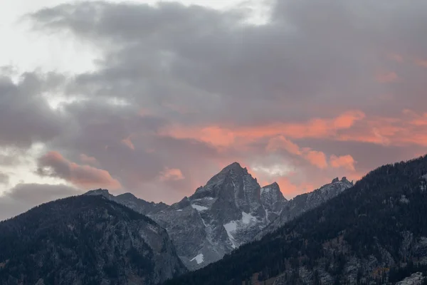 Krásný Západ Slunce Pohoří Tetons Wyomingu Podzim — Stock fotografie