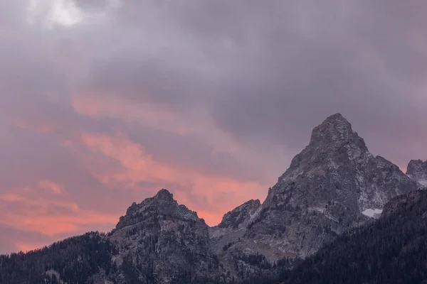 Krásný Západ Slunce Pohoří Tetons Wyomingu Podzim — Stock fotografie