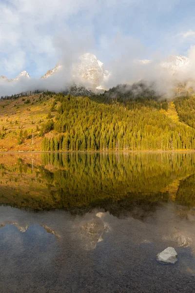 Uma Paisagem Reflexão Cênica String Lake Grand Teton National Park — Fotografia de Stock