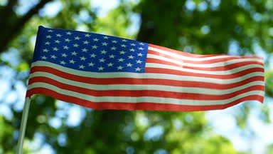 Yavaş hareket ve güneş ışığı, Güneş ışınları ile Amerikan bayrağı