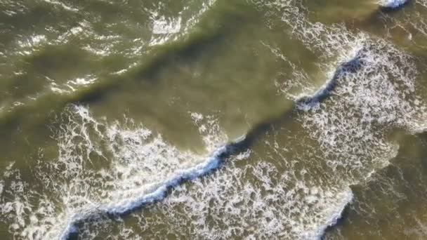 Aerial Sea Ocean Waves Ssummer Time Top View — Stock Video