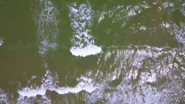 Letecké Moře Vlny Oceánu Zelená Voda Pohled Shora — Stock video