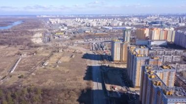   4k hava. Modern şehir binalar üzerinde. Kiev, Ukrayna'nın başkenti