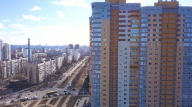   4k hava. Modern şehir binaları. Kiev, Ukrayna'nın başkenti