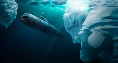 Buzun altında denizaltı dalışı