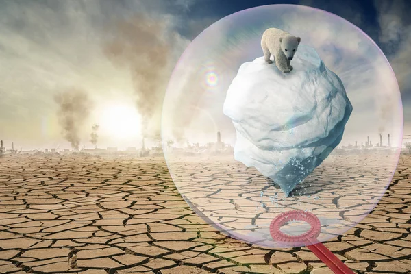 Una burbuja de jabón protege a la Antártida del cambio climático - 3D-III — Foto de Stock