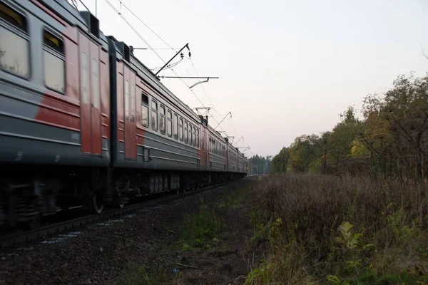 Trenin yakın mesafeden görüntüsü. Tren vagonları.
