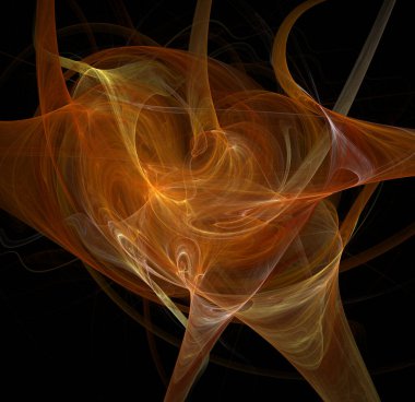 Üç boyutlu görselleştirme ve siyah arka planda soyut fraktal izole. Soyut bilgisayar bir fraktal tasarım tarafından üretilir. Soyut fraktal tasarım, yaratıcı arkaplan