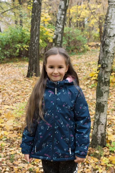 Sonbahar Güzel Küçük Kız Portresi — Stok fotoğraf