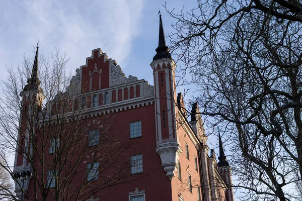 Del Slottet Blå Himmel Bakgrund — Stockfoto