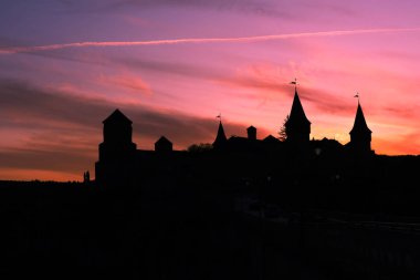 Kalenin en iyi manzarası. Kamyanets-Podilskiy Kalesi, Ukrayna