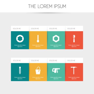 8 düzenlenebilir enstrüman simgeler kümesi. Somun, yemek kaşığı, cam kesici ve daha fazlası gibi simgeler içerir. Web, mobil, UI ve Infographic tasarım için kullanılabilir.