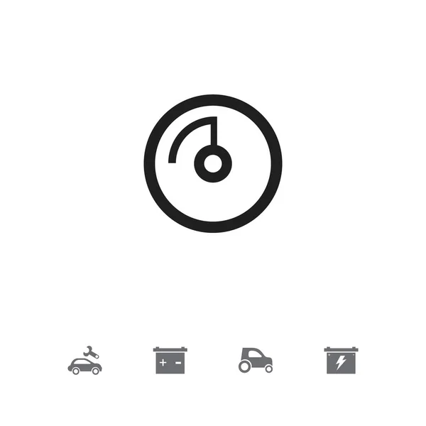 Set van 5 bewerkbare auto iconen. Bevat symbolen zoals kilometerteller, batterij, accumulator en meer. Kan worden gebruikt voor web, mobiel, ontwerp Ui en infographic. — Stockvector