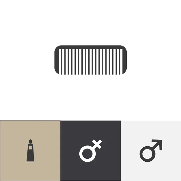 Conjunto de 4 iconos de peluquero editables. Incluye símbolos como botella, símbolo masculino, signo de mujer y más. Se puede utilizar para diseño web, móvil, IU e infografía . — Vector de stock