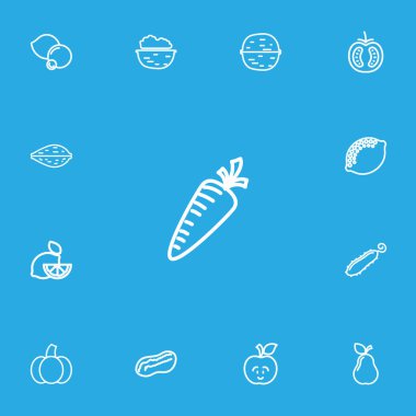 13 düzenlenebilir sebze simgeler çizgi stili kümesi. Cevizli, kabak, komik elma ve daha fazlası gibi simgeler içerir. Web, mobil, UI ve Infographic tasarım için kullanılabilir.