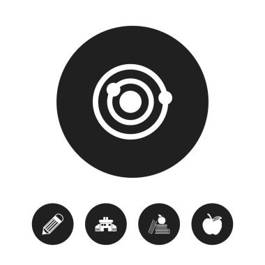 5 düzenlenebilir eğitim simgeler kümesi. Kalem, Bebek okul, kitap ve daha fazla elma gibi simgeler içerir. Web, mobil, UI ve Infographic tasarım için kullanılabilir.