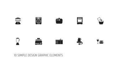 10 düzenlenebilir pişirme simgeler kümesi. Mutfağı, yemekleri, ekmek kızartma makinesi ve daha fazlası gibi simgeler içerir. Web, mobil, UI ve Infographic tasarım için kullanılabilir.