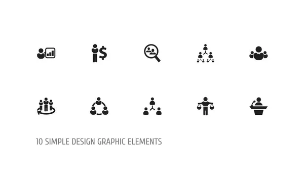 Készlet 10 szerkeszthető közösségi ikonok. Magában foglalja a szimbólumok, mint a beszéd, kommunikáció, vezető és így tovább. Lehet használni a web, mobil, Ui és infographic design. — Stock Vector