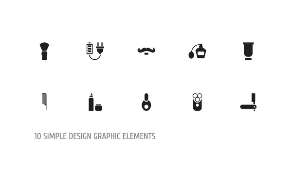 Uppsättning av 10 redigerbara Frisör ikoner. Innehåller symboler såsom kniv, tube, Frisör verktyg och mer. Kan användas för webb-, mobil-, Ui och infographic design. — Stock vektor