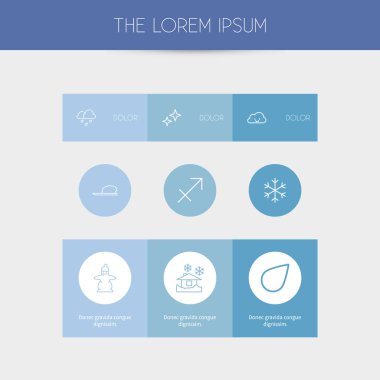 9 düzenlenebilir iklim simgeler çizgi stili kümesi. Yay, damla, star ve daha fazlası gibi simgeler içerir. Web, mobil, UI ve Infographic tasarım için kullanılabilir.