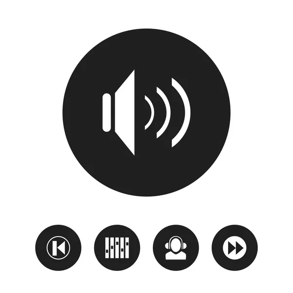 Set van 5 bewerkbare lied iconen. Bevat symbolen zoals geluid, meloman, terugspoelen en meer. Kan worden gebruikt voor web, mobiel, ontwerp Ui en infographic. — Stockfoto