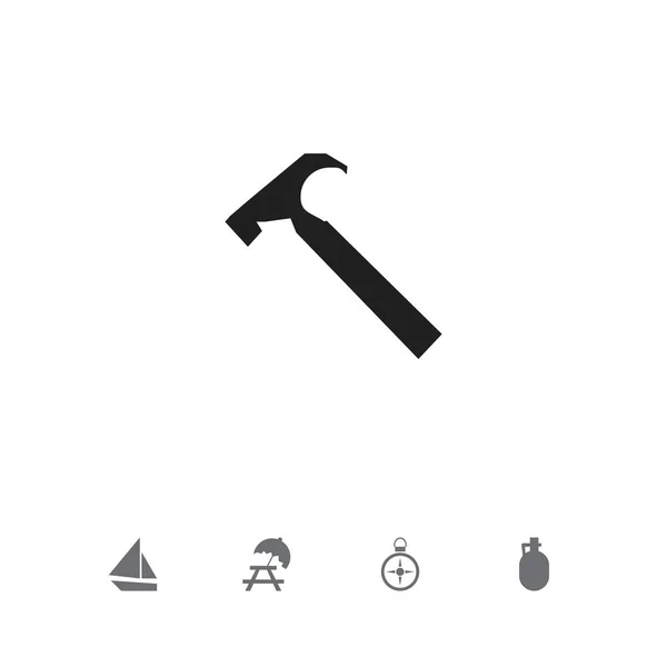 Set von 5 editierbaren Campingsymbolen. beinhaltet Symbole wie Picknick, Boot, Richtung und mehr. kann für Web-, Mobil-, UI- und Infografik-Design verwendet werden. — Stockfoto