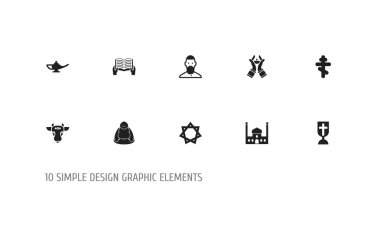 10 düzenlenebilir inanç simgeler kümesi. Çapraz gibi semboller, Camii, Ortodoks ve daha fazlasını içerir. Web, mobil, UI ve Infographic tasarım için kullanılabilir.