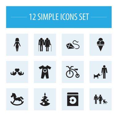 12 düzenlenebilir millet simgeler kümesi. Noel ağacı, veli ve muhabbet kuşları gibi simgeler içerir. Web, mobil, UI ve Infographic tasarım için kullanılabilir.