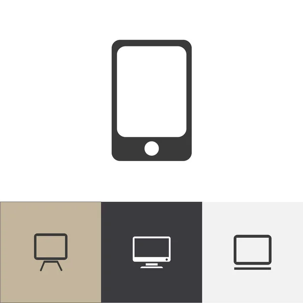 Set of 4 editable gadget icons. Includes symbols such as phone, television, notebook and more. Can be used for web, mobile, UI and infographic design. — Stock Photo, Image