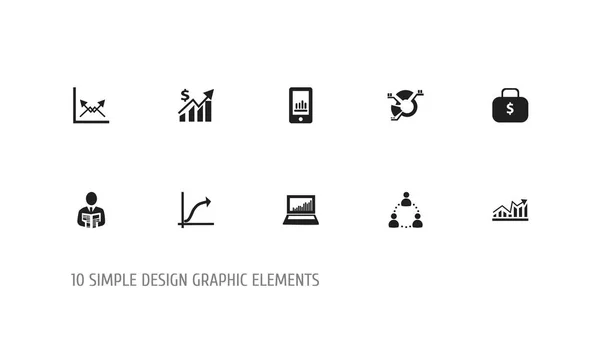 Mengatur 10 ikon analitis yang dapat disunting. Termasuk simbol seperti pekerja, statistik laptop, kemajuan dan banyak lagi. Dapat digunakan untuk web, mobile, UI dan desain infografis . — Stok Foto