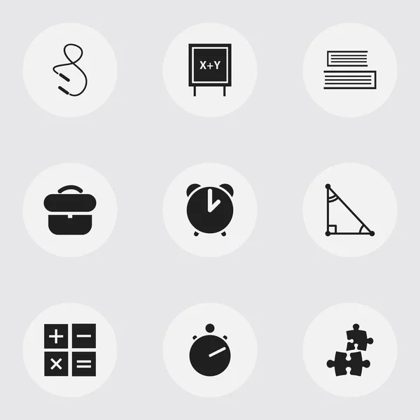 Set von 9 editierbaren Teach Icons. beinhaltet Symbole wie Fall, Lernen, Mathe-Trigon und mehr. kann für Web-, Mobil-, UI- und Infografik-Design verwendet werden. — Stockfoto