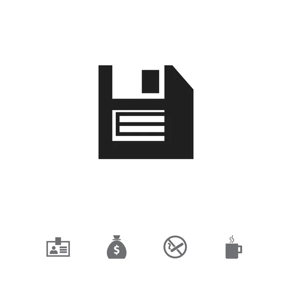 Набір із 5 ікон редаговані бюро. Включає в себе символи, такі як cup, немає сигарет, дискету та багато іншого. Може використовуватися для веб, мобільні, дизайн інтерфейсу і інфографіки. — стокове фото
