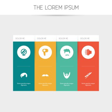 8 düzenlenebilir kuaförlük simgeler kümesi. Sakal, saç kurutma, şık gibi simgeler içerir ve daha fazlası. Web, mobil, UI ve Infographic tasarım için kullanılabilir.