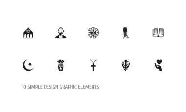 10 düzenlenebilir inanç simgeler kümesi. Khanda, kutsal, Asya keşiş gibi simgeler içerir. Web, mobil, UI ve Infographic tasarım için kullanılabilir.