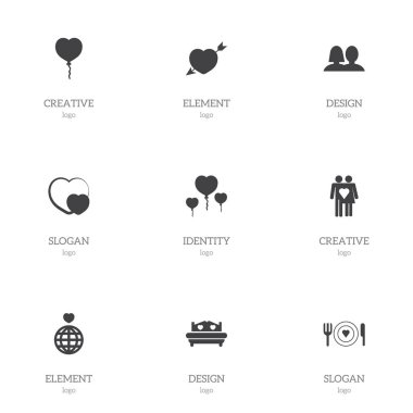 9 düzenlenebilir aşk simgeler kümesi. Sevgililer, yatak, Sevgililer balonlar ve daha fazlası gibi simgeler içerir. Web, mobil, UI ve Infographic tasarım için kullanılabilir.