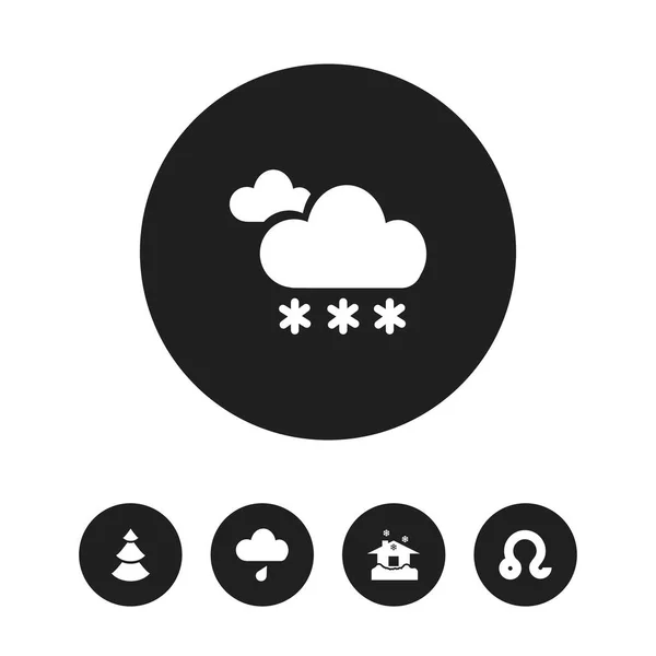 Set de 5 iconos meteorológicos editables. Incluye símbolos como leo, llovizna, domicilio y más. Se puede utilizar para diseño web, móvil, IU e infografía . —  Fotos de Stock