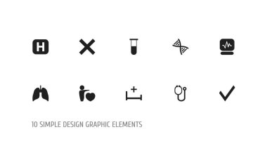 10 düzenlenebilir hastane simgeler kümesi. Hastane, dna, çapraz ve daha fazlası gibi simgeler içerir. Web, mobil, UI ve Infographic tasarım için kullanılabilir.